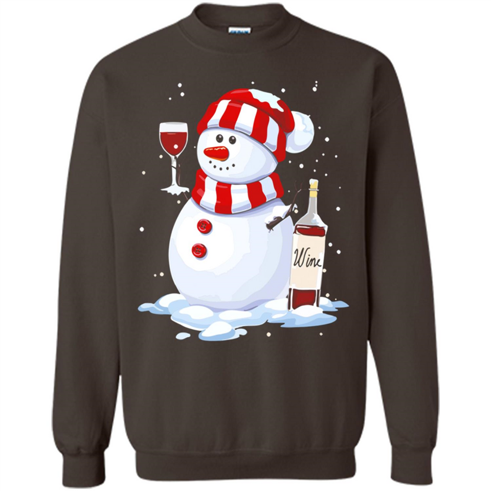 Cute Snowman drink Red Wine Christmas - Sweatshirt
