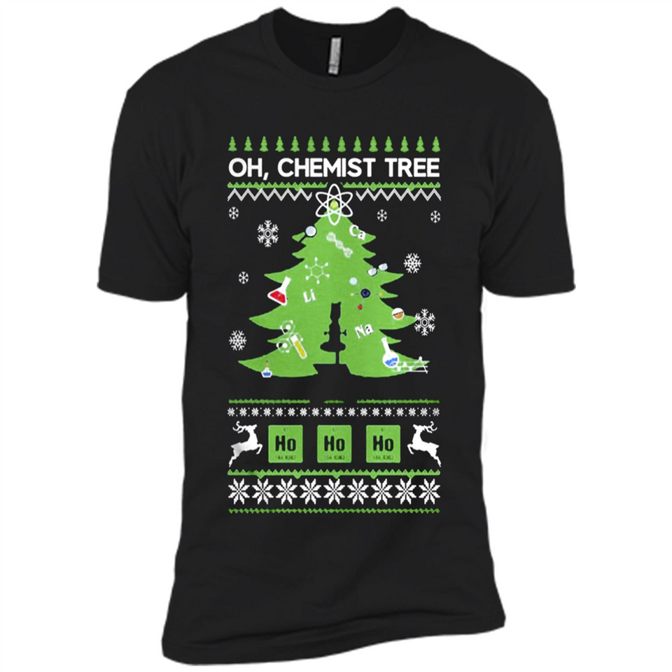 Oh Chemist Tree Ugly Christmas Sweater - Premium Short Sleeve T-Shirt