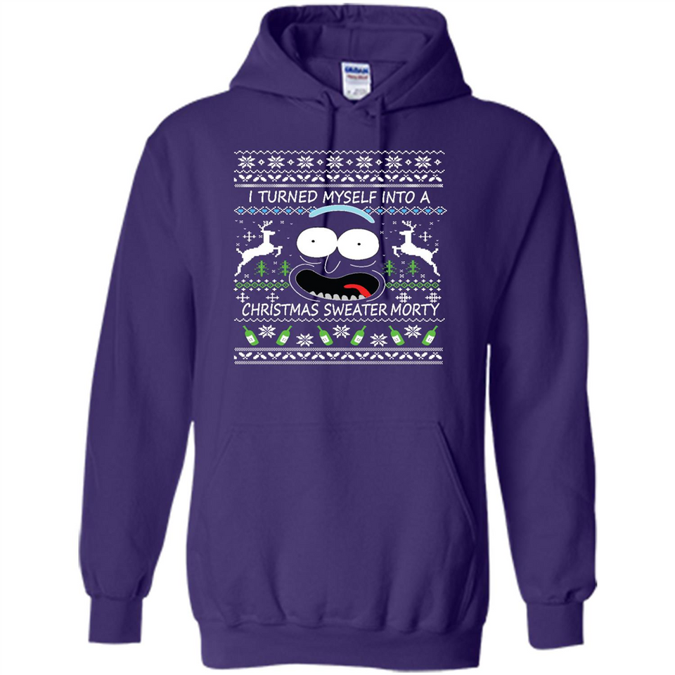 RICK AND MORTY-I TURNED MYSELF INTO A CHRISTMAS SWEATER MORTY UGLY XMAS SWEATER