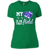 Northwestern Wildcats Football My Heart is on that Field - Ladies' Boyfriend T-Shirt