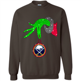 GRINCH HAND HOLDING BUFFALO SABRES GLITTER CHRISTMAS PINGPONG
