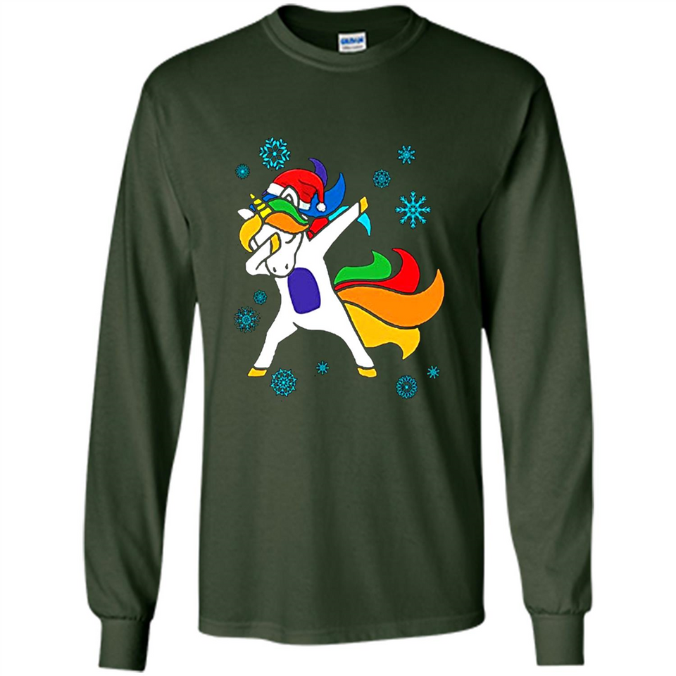Christmas Dabbing Unicorn - Long Sleeve T-Shirt