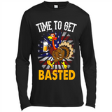 Time To Get Basted Funny Turkey Beer Thanksgiving - Canvas Long Sleeve T-Shirt