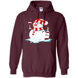 Cute Snowman drink Red Wine Christmas T-Shirt - Hoodie