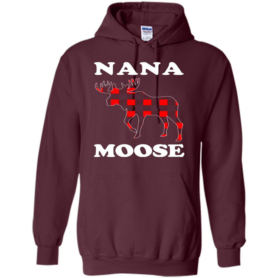 Nana Moose Funny Christmas Plaid Buffalo T-Shirt - Hoodie