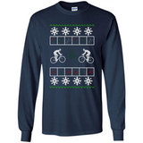 Christmas Ugly Sweater Cycling - Best Ugly Christmas Sweater - Long Sleeve T-Shirt