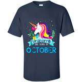 Unicorns are born in October Birthday Rainbow Gift Ladies Custom