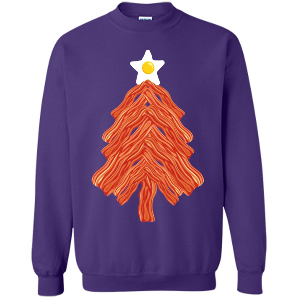 Bacon & Eggs Over Easy Fried Food Breakfast Xmas Tree Foodie - Sweatshirt