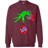 GRINCH HAND HOLDING DETROIT LIONS GLITTER CHRISTMAS PINGPONG