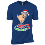 Christmas Merry Goatmas Goat Shirt Santa Hat - Premium Short Sleeve T-Shirt