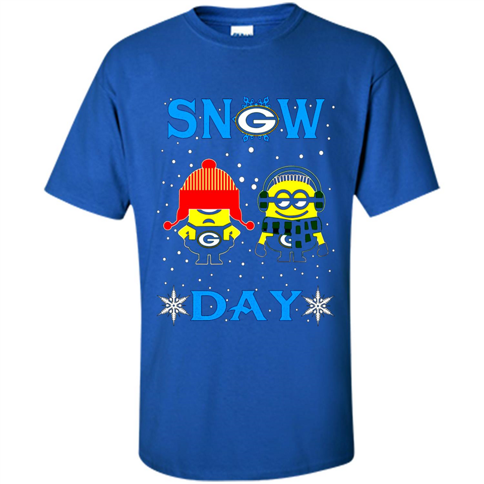 Snow Day Shirt For Green Bay Packers Vs Minion Fans pingpong