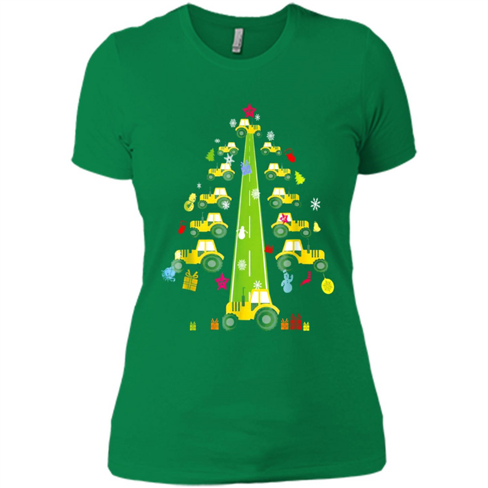 Tractor Car Christmas Tree T-shirt For Drivers