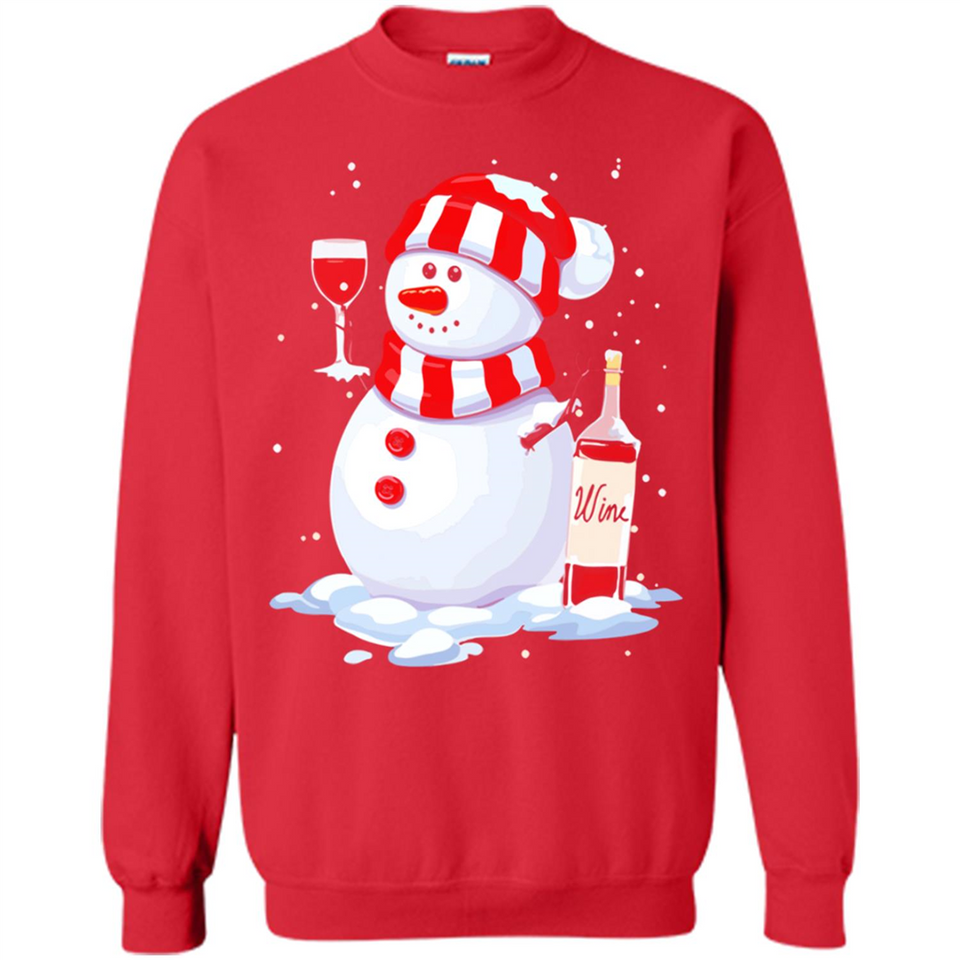 Cute Snowman drink Red Wine Christmas - Sweatshirt