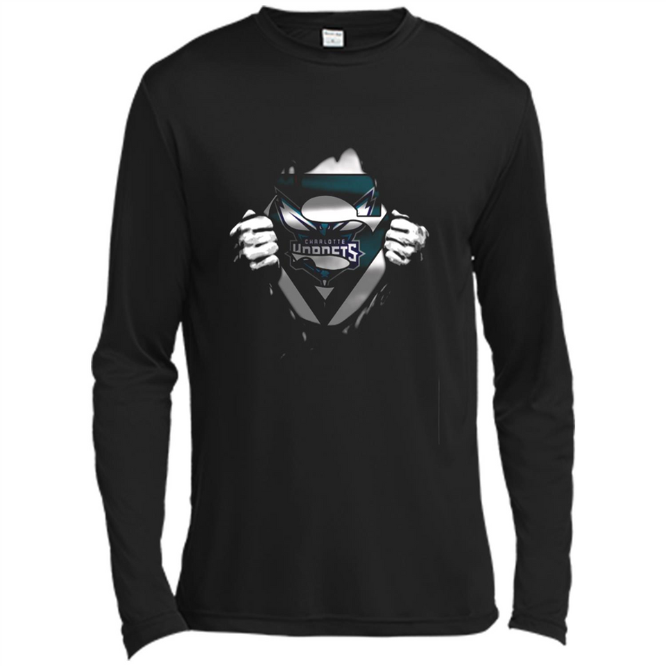 Charlotte Hornets And Superman Fans - Canvas Long Sleeve T-Shirt