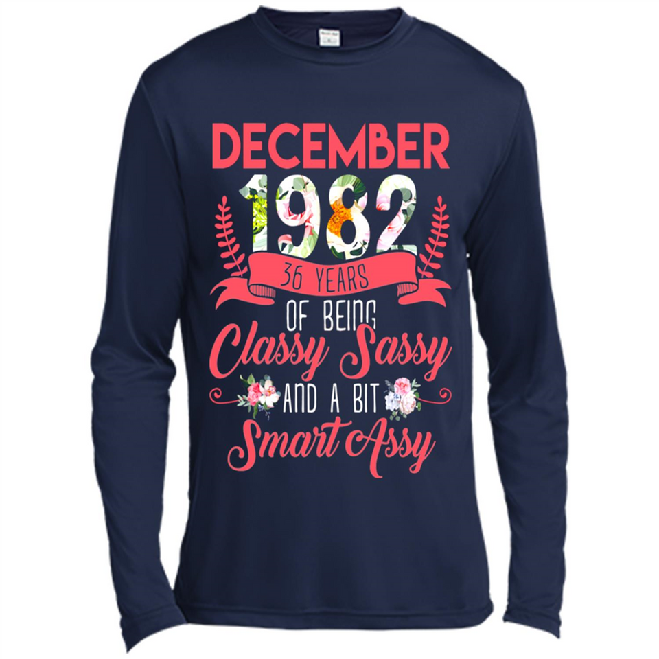December 1982 36 Years Of Being Classy Sassy - Canvas Long Sleeve T-Shirt