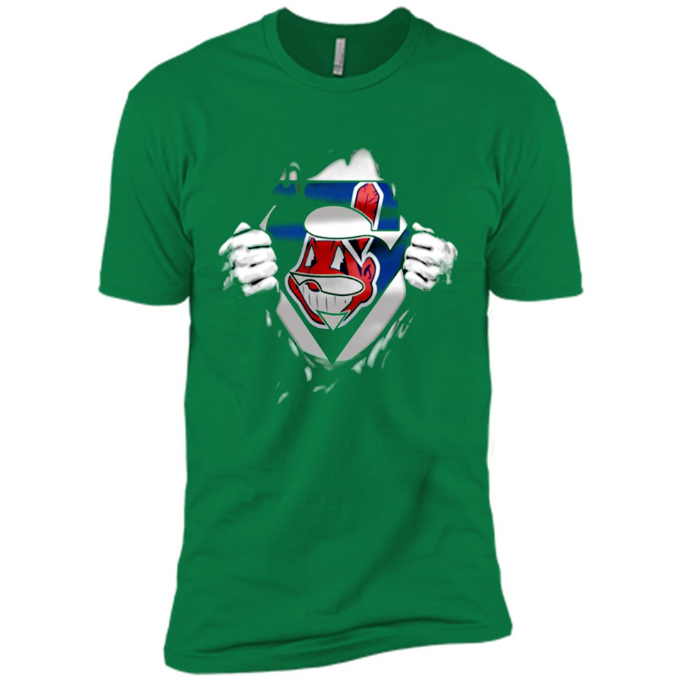Cleveland Indians And Superman Fans - Premium Short Sleeve T-Shirt