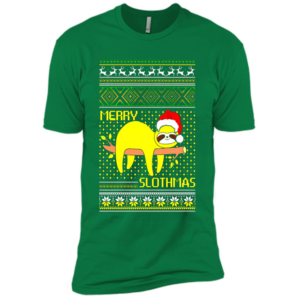 Merry Slothmas Sloth Christmas Sweater PINGPONG - Premium Short Sleeve T-Shirt