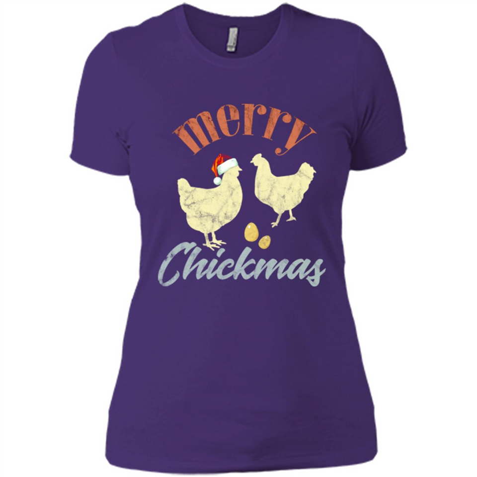Christmas Chicken Vintage Shirt Funny Santa Hen Farmer Lover - Ladies' Boyfriend T-Shirt
