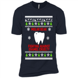 Molar bear fighting against enamel cruelty Christmas - Premium Short Sleeve T-Shirt