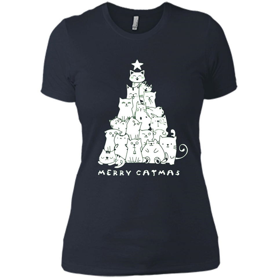 Merry Catmas - Merry Christmas Cat Lover Mug PINGPONG - Ladies' Boyfriend T-Shirt