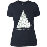 Merry Catmas - Merry Christmas Cat Lover Mug PINGPONG - Ladies' Boyfriend T-Shirt