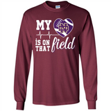 Notre Dame Fighting Irish Football My Heart is on that Field - Long Sleeve T-Shirt