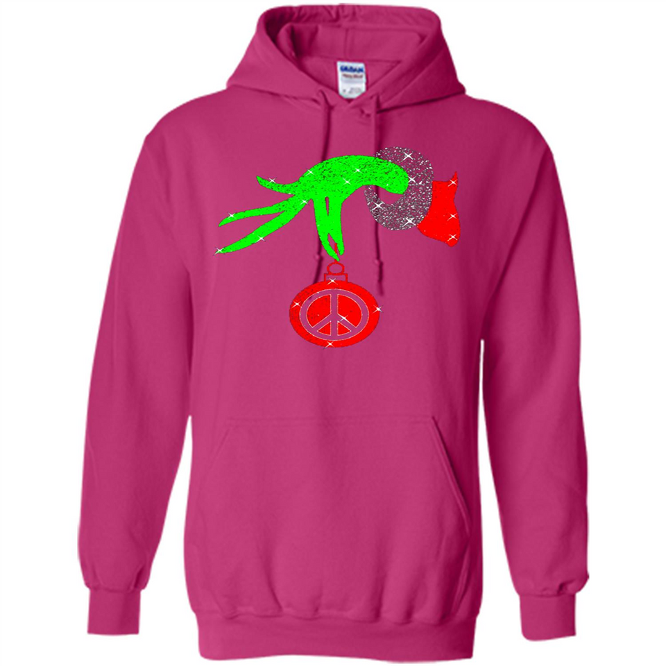 Christmas The Grinch Hand Holding Hippie Ornament - Hoodie