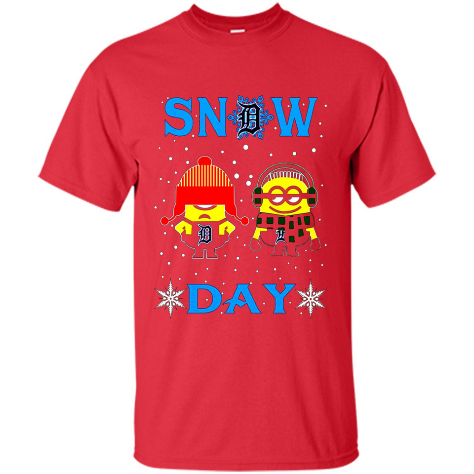 Snow Day Shirt For Detroit Tigers Vs Minion Fans pingpong