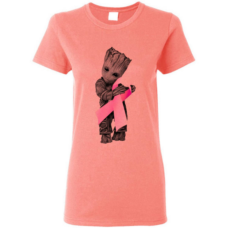 Groot Hug Breast Cancer - Ladies Short-Sleeve