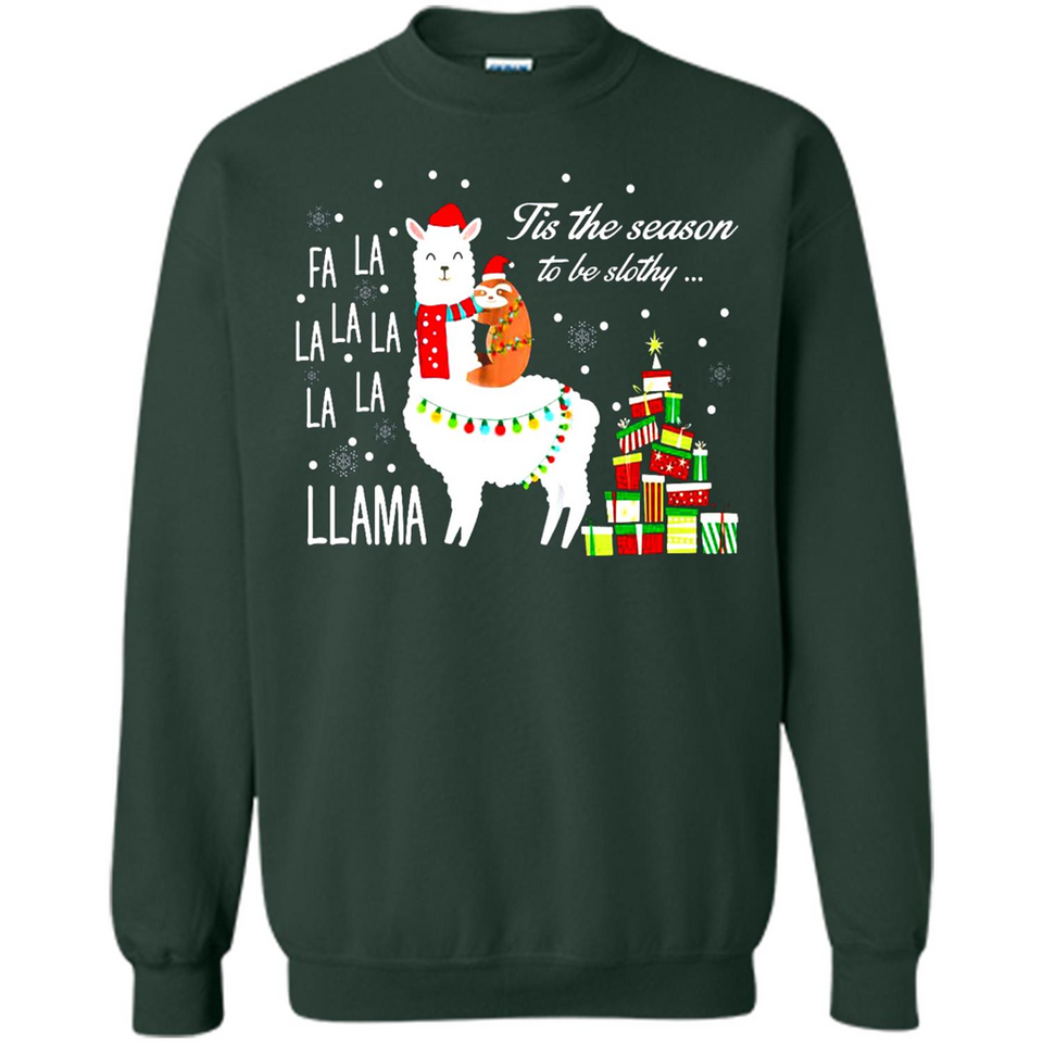 Llama Tis the season to be slothy Christmas sweatshirt PINGPONG - Sweatshirt