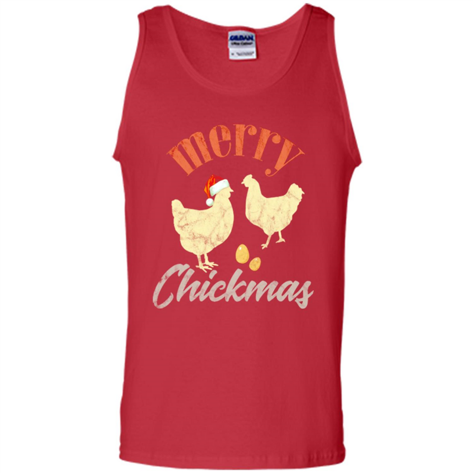 Christmas Chicken Vintage Shirt Funny Santa Hen Farmer Lover - Tank Top