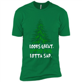 Looks Great Little Full Lotta Sap Funny Christmas Mug PINGPONG - Premium Short Sleeve T-Shirt