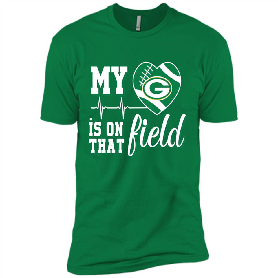 Green Bay Packers Football My Heart is on that Field - Premium Short Sleeve T-Shirt