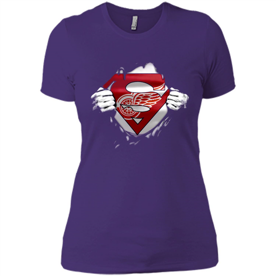 Detroit Red Wings And Superman Fans - Ladies' Boyfriend T-Shirt