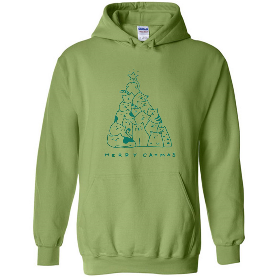 Merry Catmas Funny Cat Christmas Tree Sweatshirt - Hoodie