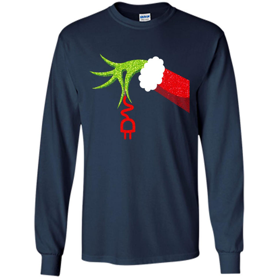 Funny Grinch Hand Holding Electrician Ornament Christmas PING PONG