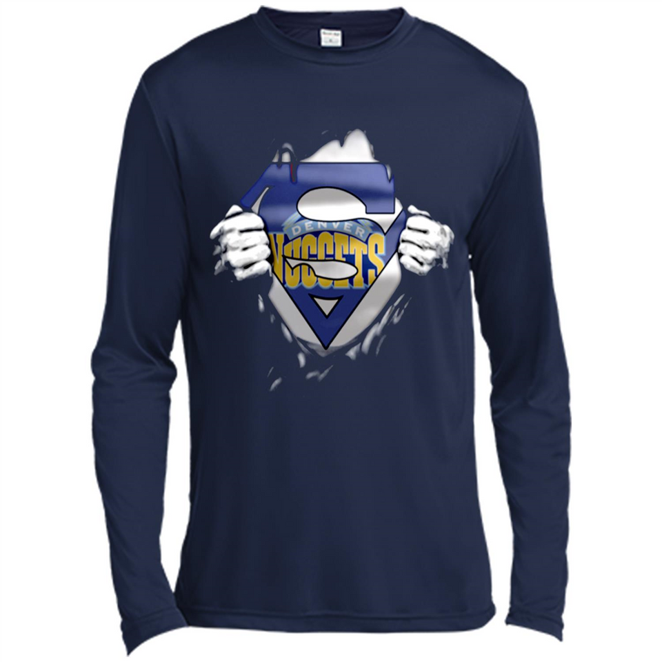 Denver Nuggets And Superman Fans - Canvas Long Sleeve T-Shirt