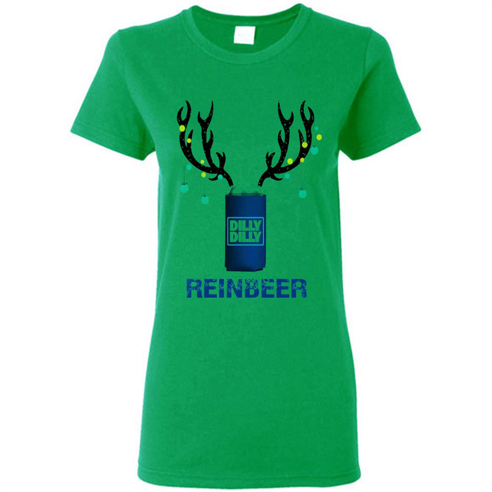 Dilly Dilly Reinbeer Funny Beer Reindeer Christmas Sporty - Ladies Short-Sleeve