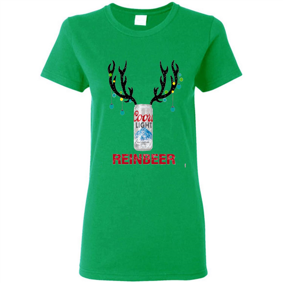 Coors Light Reinbeer Funny Beer Reindeer Christmas Sweatshirt - Ladies Short-Sleeve