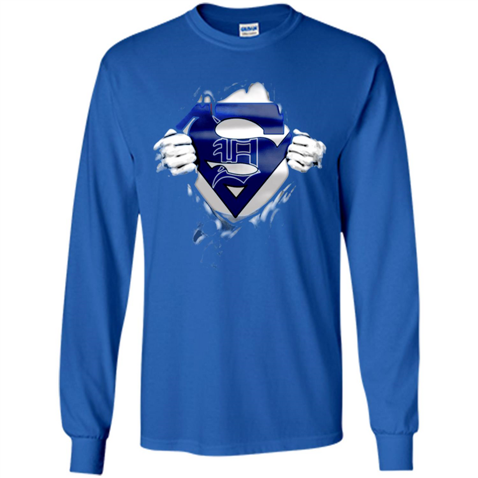 Detroit Tigers And Superman Fans - Long Sleeve T-Shirt