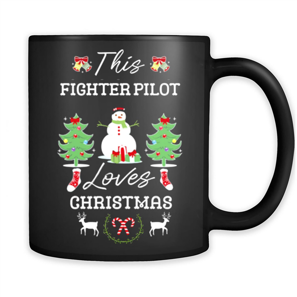This Fighter Pilot Loves Christmas Tree Shirt with Snowman