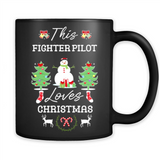 This Fighter Pilot Loves Christmas Tree Shirt with Snowman