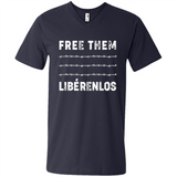Peaceful Communities- Free Them Liberenlos Shirt PINGPONG - Men's V-Neck
