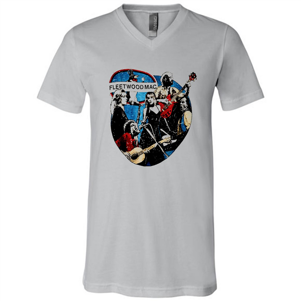 Dancing Funny Guitar Vintage Metal Rock Band Shirt PINGPONG - Canvas Unisex V-Neck