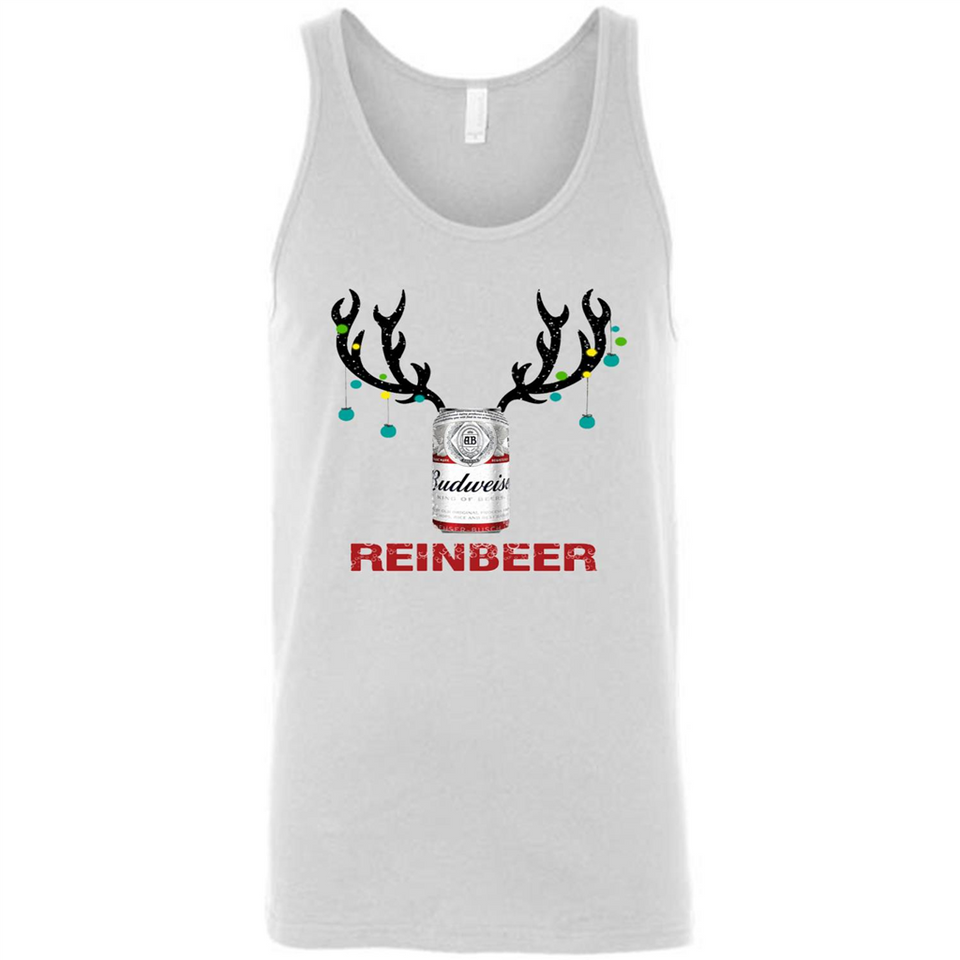 Budweiser Reinbeer Funny Beer Reindeer Christmas Sweatshirt - Canvas Unisex Tank