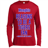Reasons to be a Memphis Tigers Fan Complete List on Back - Canvas Long Sleeve T-Shirt