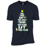 Funny Christmas Tree Drinking Sweatshirt Adult Boozy Festive - Premium Short Sleeve T-Shirt