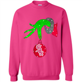 GRINCH HAND HOLDING CHICAGO WHITE SOX GLITTER CHRISTMAS PINGPONG
