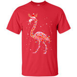 Christmas Lights Flamingo Wearing Santa Hat Funny Xmas - Shirt