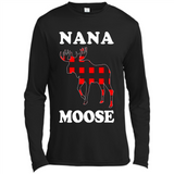 Nana Moose Funny Christmas Plaid Buffalo T-Shirt - Canvas Long Sleeve T-Shirt